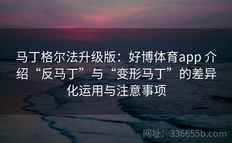 马丁格尔法升级版：好博体育app 介绍“反马丁”与“变形马丁”的差异化运用与注意事项
